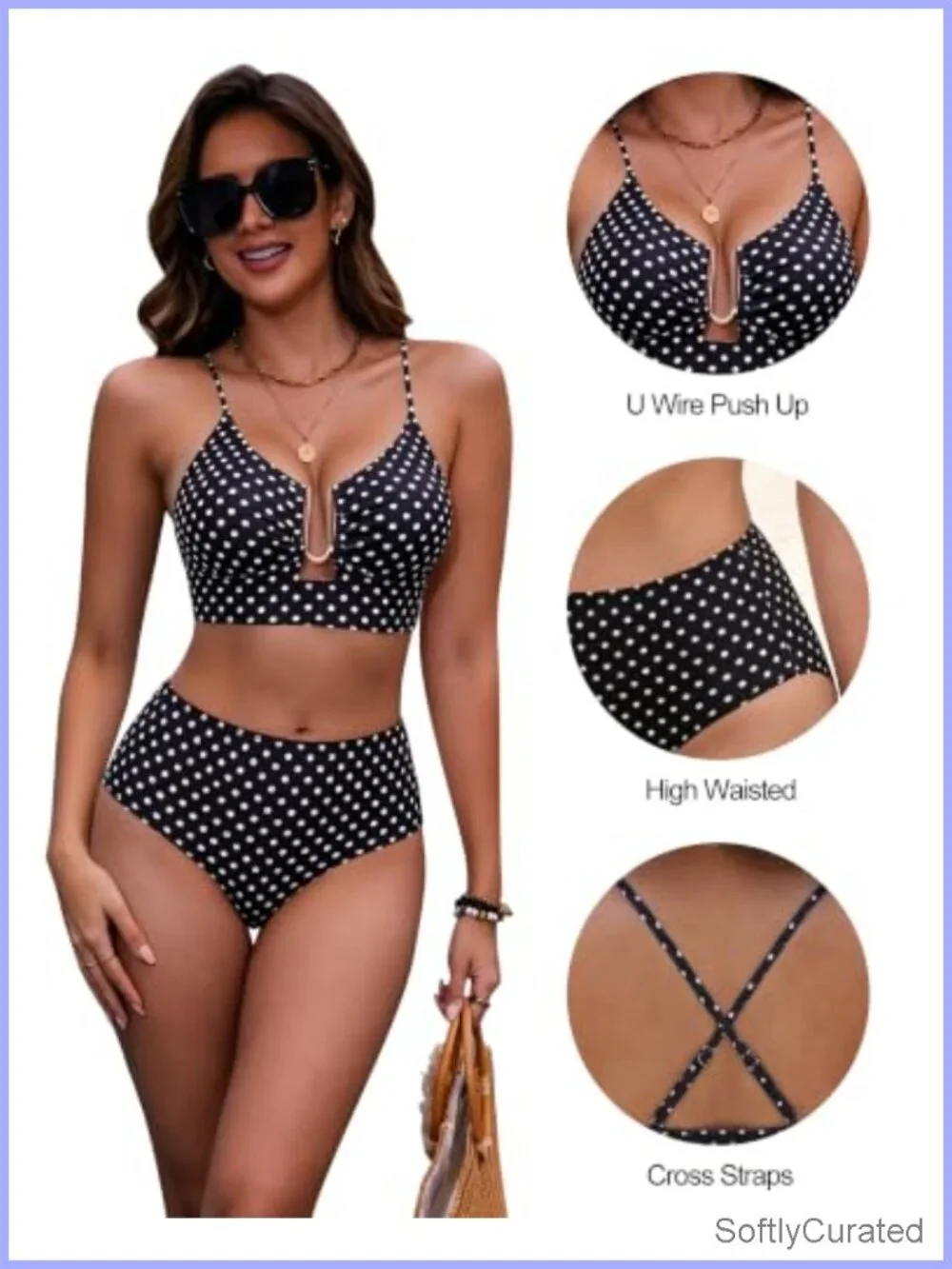 High Waist Bikini Set Tummy Control Push Up Two Piece Swimsuit
